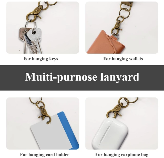 Alt view image 2 of 7 - TURAOHU 2-Pack Scrunchie Lanyards for Id Badges and Keys, Teacher Lanyard with Id holder,Black Keychain Lanyard, Stretchy Lanyards for Teachers, Nurses, Office Staff