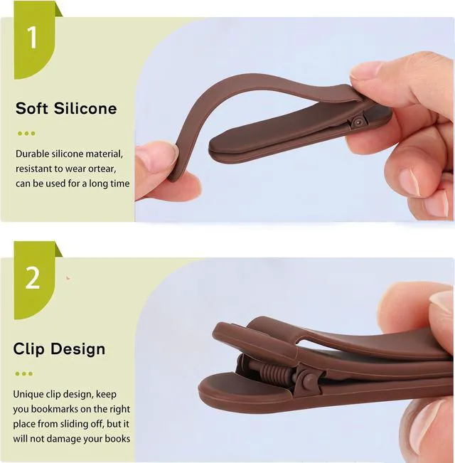 Alt view image 3 of 7 - 3Pcs Bookmark Book Marks, Silicone Book Marks for Reading Women Men Kids Book Lovers, Automatic Book Mark Smart Book Marker Clip Page Holder Reading Accessories School Supplies Gifts for Students