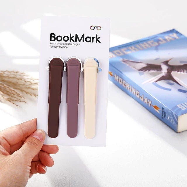 Alt view image 7 of 7 - 3Pcs Bookmark Book Marks, Silicone Book Marks for Reading Women Men Kids Book Lovers, Automatic Book Mark Smart Book Marker Clip Page Holder Reading Accessories School Supplies Gifts for Students