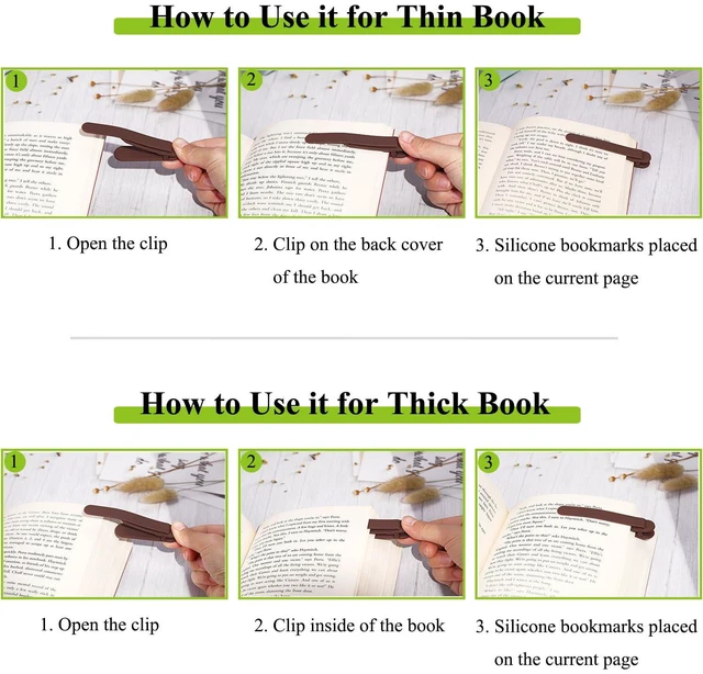 Alt view image 6 of 7 - 3Pcs Bookmark Book Marks, Silicone Book Marks for Reading Women Men Kids Book Lovers, Automatic Book Mark Smart Book Marker Clip Page Holder Reading Accessories School Supplies Gifts for Students