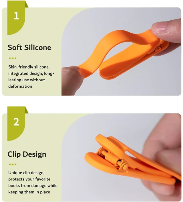 Alt view image 2 of 7 - 3Pcs Automatic Bookmark, Silicone Smart Book Marks for Reading Women, Men, Kids,Cute Unique Book Markers Bookmark Clip Reading Accessories Gifts for Book Lovers (1 Yellow+1 Red+1 Blue)