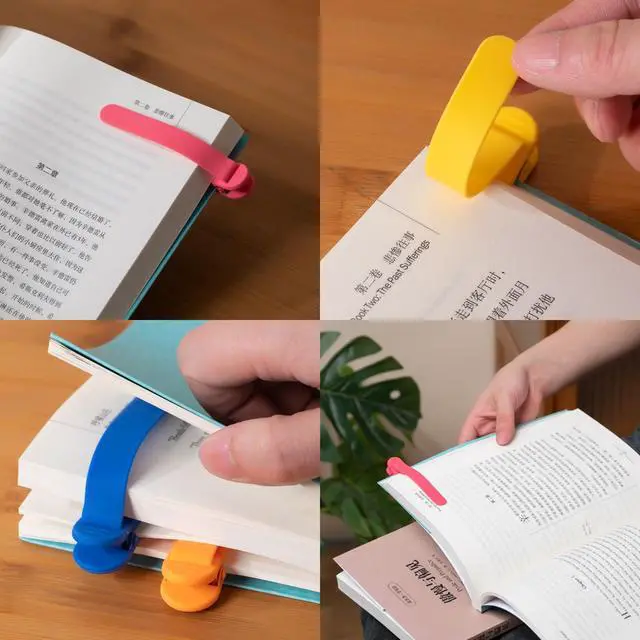 Alt view image 6 of 7 - 3Pcs Automatic Bookmark, Silicone Smart Book Marks for Reading Women, Men, Kids,Cute Unique Book Markers Bookmark Clip Reading Accessories Gifts for Book Lovers (1 Yellow+1 Red+1 Blue)