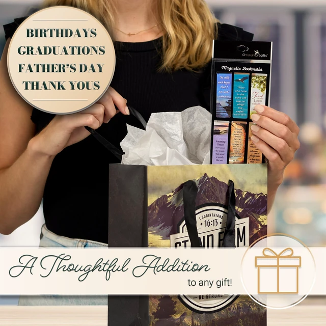 Alt view image 4 of 5 - Christian Art Gifts Classic Nature Collection Magnetic Bookmark Set | Scripture Verses, Hymns & Poems Book Supplies for Women and Men, Magnetic Page Markers, Size 2.3" x 0.8"