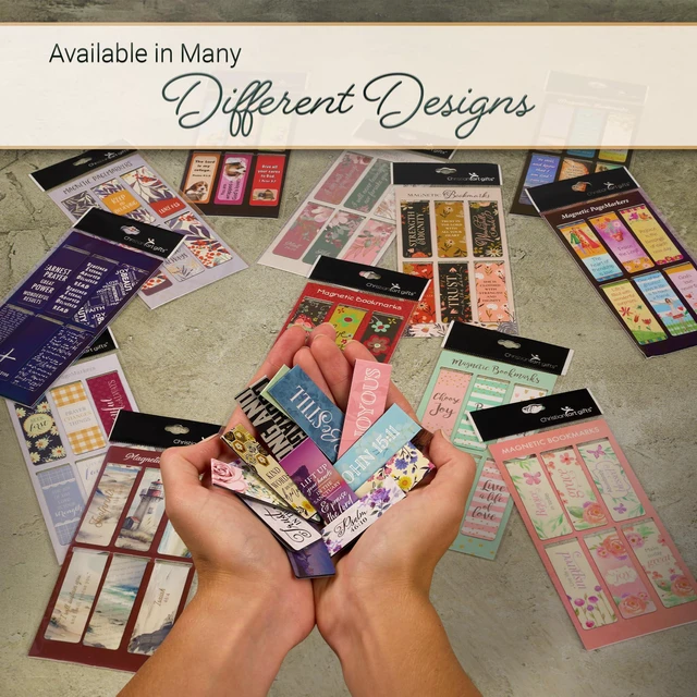 Alt view image 5 of 5 - Christian Art Gifts Classic Nature Collection Magnetic Bookmark Set | Scripture Verses, Hymns & Poems Book Supplies for Women and Men, Magnetic Page Markers, Size 2.3" x 0.8"