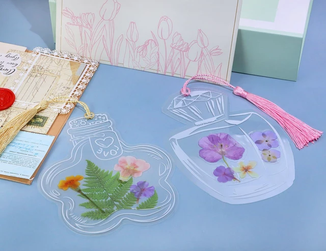 Alt view image 5 of 7 - Dried Flower Bookmarks Penta Angel 30Pcs Bottle Shape Handmade DIY Clear Pressed Floral Page Markers Clips for Student Reading (Mixed Styles)