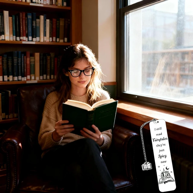 Alt view image 2 of 7 - LovizoL Funny Bookmark Gifts for Women Men, Bookish Birthday Gifts, I Still Read Fairytales They're Just Spicier Now, Book Mark for Best Friends Reader Funny Christmas Gifts Bookmarks for Women Men