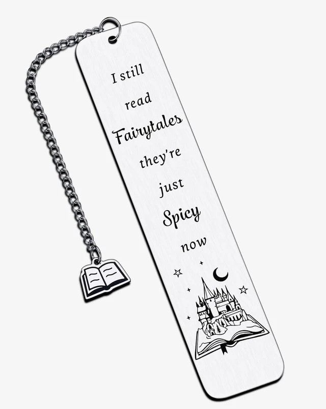 Main image of LovizoL Funny Bookmark Gifts for Women Men, Bookish Birthday Gifts, I Still Read Fairytales They're Just Spicier Now, Book Mark for Best Friends Reader Funny Christmas Gifts Bookmarks for Women Men