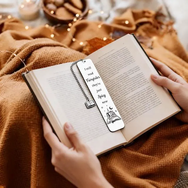 Alt view image 6 of 7 - LovizoL Funny Bookmark Gifts for Women Men, Bookish Birthday Gifts, I Still Read Fairytales They're Just Spicier Now, Book Mark for Best Friends Reader Funny Christmas Gifts Bookmarks for Women Men