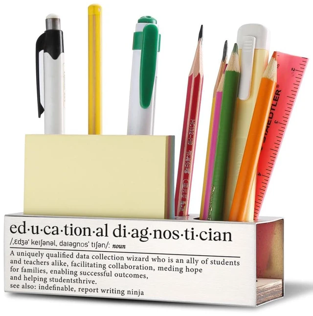 Main image of THRXOBN Educational Diagnostician Gifts for Women, Appreciation Gifts for Educational Diagnostician, Appreciation Pen Holder for Men, Stainless Steel Pen Holder With Inspirational Quotes, WTW3