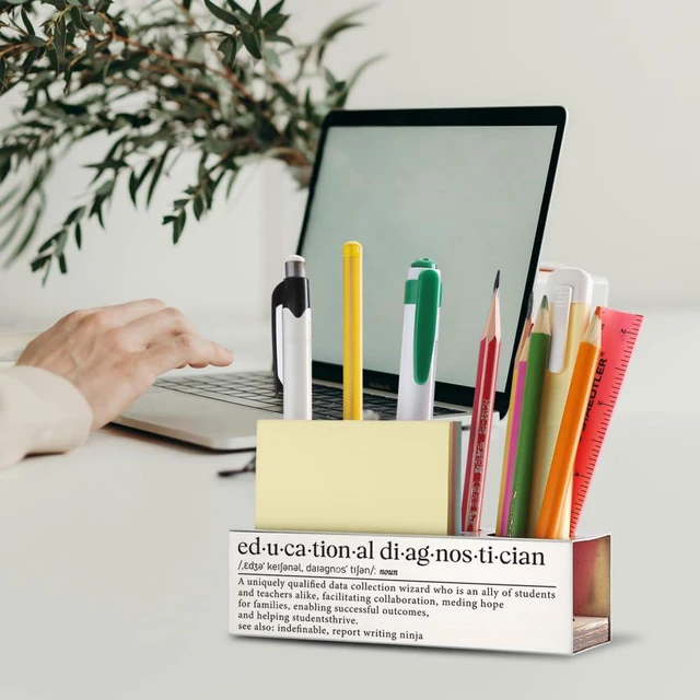 Alt view image 2 of 6 - THRXOBN Educational Diagnostician Gifts for Women, Appreciation Gifts for Educational Diagnostician, Appreciation Pen Holder for Men, Stainless Steel Pen Holder With Inspirational Quotes, WTW3