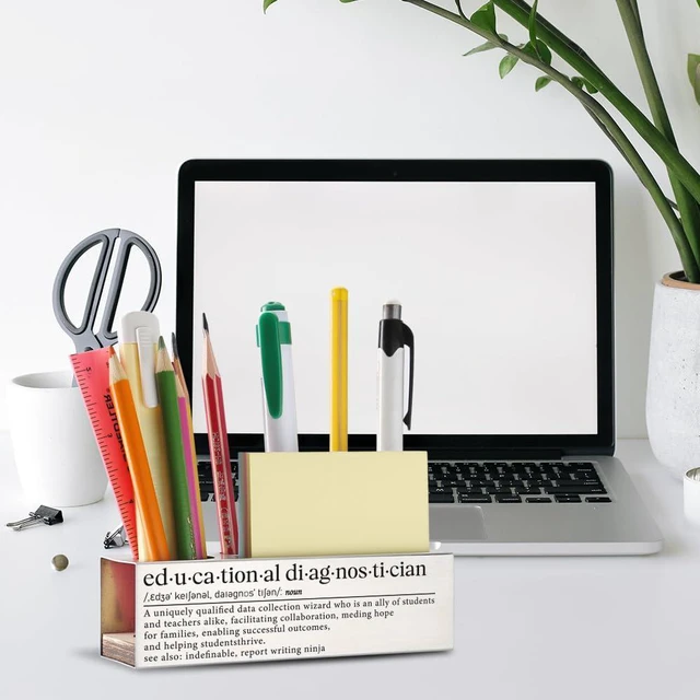 Alt view image 3 of 6 - THRXOBN Educational Diagnostician Gifts for Women, Appreciation Gifts for Educational Diagnostician, Appreciation Pen Holder for Men, Stainless Steel Pen Holder With Inspirational Quotes, WTW3