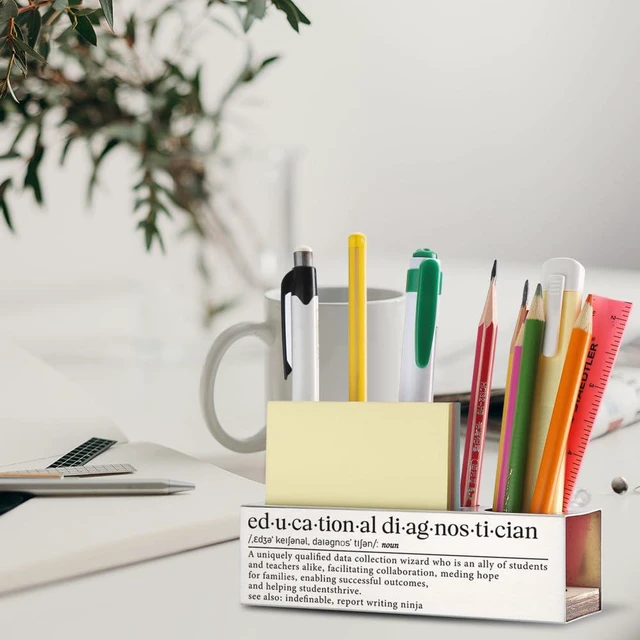 Alt view image 4 of 6 - THRXOBN Educational Diagnostician Gifts for Women, Appreciation Gifts for Educational Diagnostician, Appreciation Pen Holder for Men, Stainless Steel Pen Holder With Inspirational Quotes, WTW3