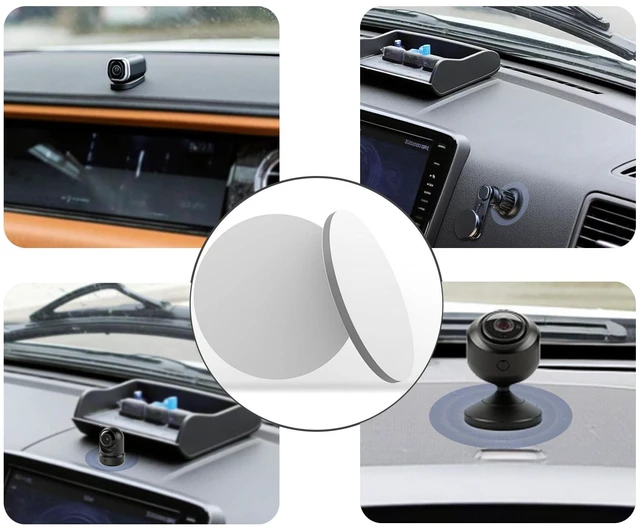 Alt view image 6 of 6 - Kelyva Round Adhesive Pads | 1 in Clear Double-Sided Tape Dots for Car Dashboard Decorations and Dash Cam Base, Heat Resistant