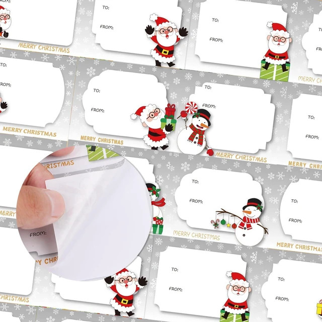 Alt view image 3 of 7 - LOKIPA 120 Pieces Christmas Self Adhesive Gift Tag Stickers, Xmas Stickers Labels for Gifts Christmas Birthday Decor Present Party Bags Cards Envelope