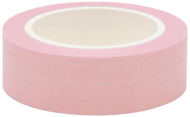 Main image of NatSumeBasics Pastel Pink Washi Tape Decorative Masking Craft Tape | 0.6" x 32 Ft Self-Adhesive Paper Decor Tape for Packaging Art & Home Decoration