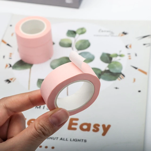 Alt view image 2 of 7 - NatSumeBasics Pastel Pink Washi Tape Decorative Masking Craft Tape | 0.6" x 32 Ft Self-Adhesive Paper Decor Tape for Packaging Art & Home Decoration