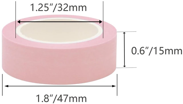 Alt view image 6 of 7 - NatSumeBasics Pastel Pink Washi Tape Decorative Masking Craft Tape | 0.6" x 32 Ft Self-Adhesive Paper Decor Tape for Packaging Art & Home Decoration