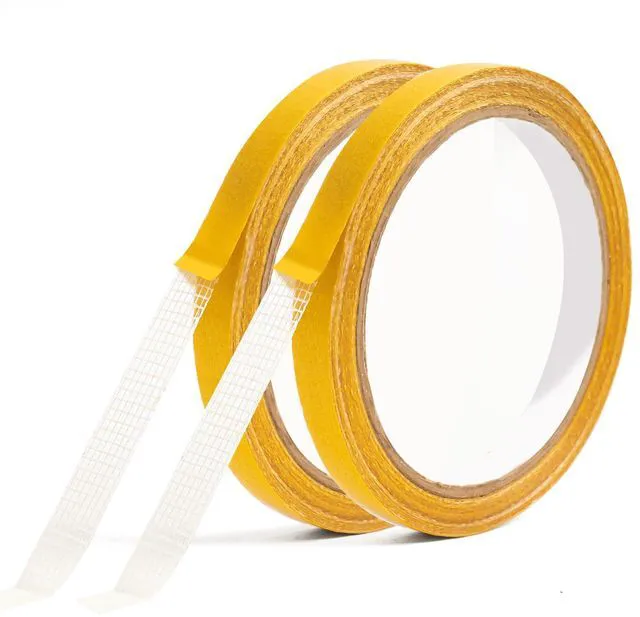 Main image of SBYURE 2 Roll Double Sided Tape Heavy Duty, 0.39in x 33FT(10m) Super Sticky Clear Tape High Tack Strong Wall Adhesive with Fiberglass Mesh Clear Tape, Fixed Carpet, Wall Decor Easy Use Mounting Tape