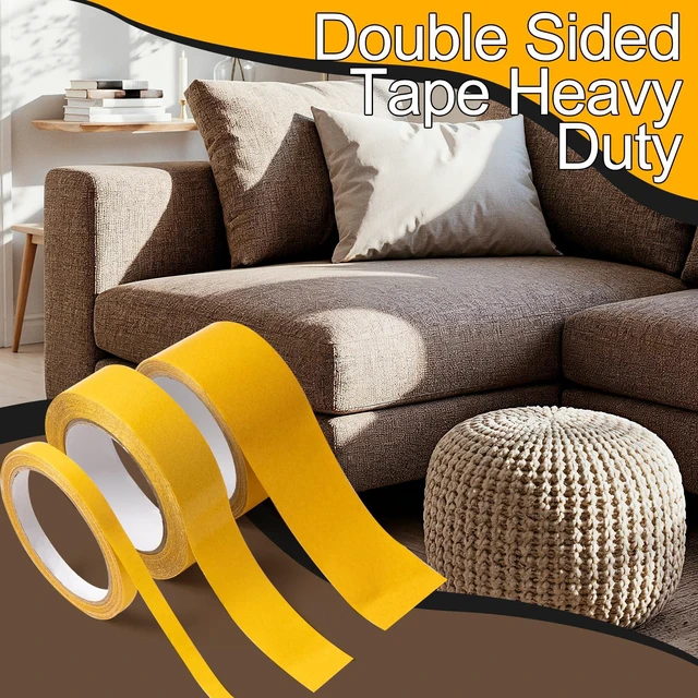 Alt view image 6 of 6 - SBYURE 2 Roll Double Sided Tape Heavy Duty, 0.39in x 33FT(10m) Super Sticky Clear Tape High Tack Strong Wall Adhesive with Fiberglass Mesh Clear Tape, Fixed Carpet, Wall Decor Easy Use Mounting Tape