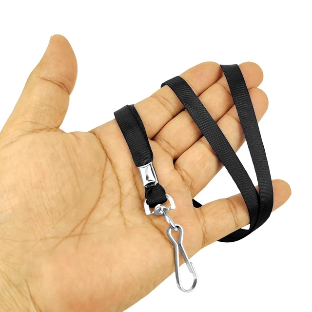 Alt view image 4 of 7 - BOHLJRUI 10 Pack Lanyards for ID Badges, Bulk Lanyards with Clip Swivel Hooks for Badge Holders (10, Black)