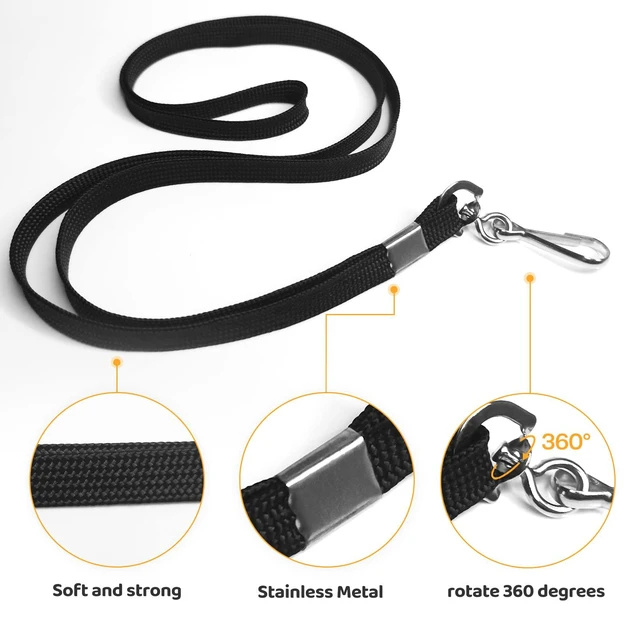 Alt view image 4 of 7 - 2 Pack ID Card Badge Holders with Black Durable Cruise Lanyard, Vertical Waterproof Clear Extra Thick Plastic Name Tags for Office, School, Students, Teachers, Adults, Business, Kids, Conferences