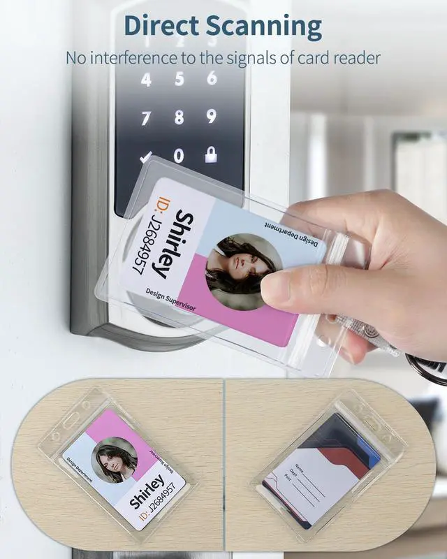 Alt view image 6 of 7 - 6 Pack Waterproof Badge Holders for Work Travel Cards | Six waterproof clear card sleeves with heavy-duty resealable zips protect IDs, credit cards and key cards for travel