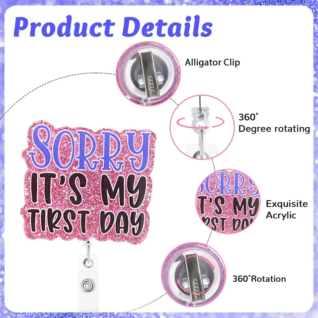 Alt view image 2 of 5 - Hotlea Funny Nurse Badge Reel with Alligator Clip Cute Badge Holders RN LPN CNA MA Badge Buddy Pediatric Pharmacy Nursing Student Accessories Gift