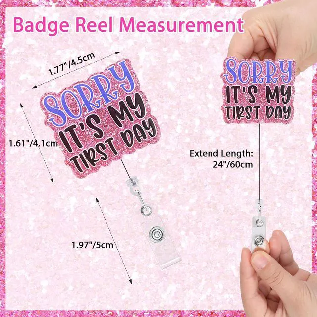 Alt view image 3 of 5 - Hotlea Funny Nurse Badge Reel with Alligator Clip Cute Badge Holders RN LPN CNA MA Badge Buddy Pediatric Pharmacy Nursing Student Accessories Gift