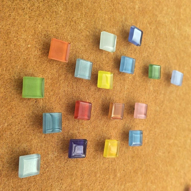 Alt view image 4 of 4 - Aoxsie 24pcs Decorative Cute Push Pins Glass Pushpins Thumbtacks | Multicolored Square Thumb Tacks Push Pins for Bulletin Cork Boards Office Products