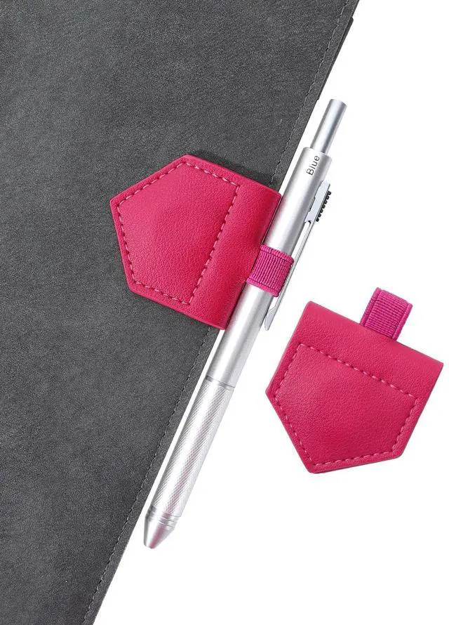 Main image of Magnetic Leather Bookmarks with Pen Holder Vegan Leather Book Marks Gifts for Reading Book Lovers Notebook Travelers (Pink-2PC)
