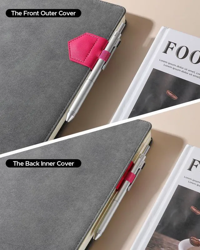 Alt view image 5 of 5 - Magnetic Leather Bookmarks with Pen Holder Vegan Leather Book Marks Gifts for Reading Book Lovers Notebook Travelers (Pink-2PC)