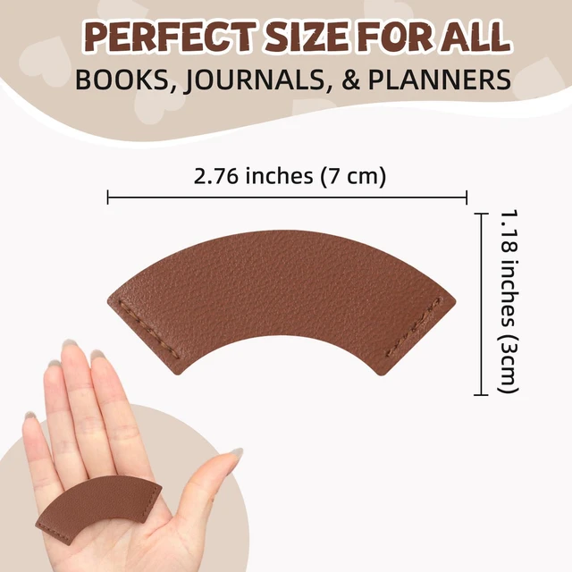 Alt view image 2 of 7 - Vnezakl Arc Shaped Faux Leather Bookmarks Set of 6 Unique Book Markers in Assorted Colors Cute Page Markers for Men Women Reading Books Journal Planners Supplies