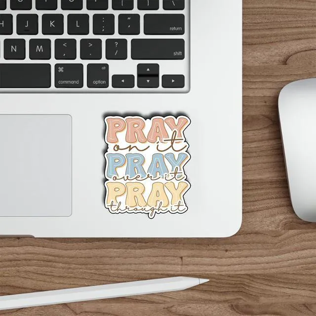 Alt view image 2 of 2 - TADAVAX Sticker Funny, Decorate Books, Laptops, Water Bottles, Kindle Sticker, Waterproof Vinyl Sticker, Decals Gifts 7 (Pray On It)