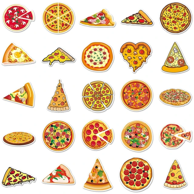 Alt view image 7 of 7 - 50 Pcs Pizza Stickers, Western Food Decorative Stickers, Waterproof & Wear-Resistant for Scrapbooking, Skateboards, Food Theme Scrapbooks (Pizza)