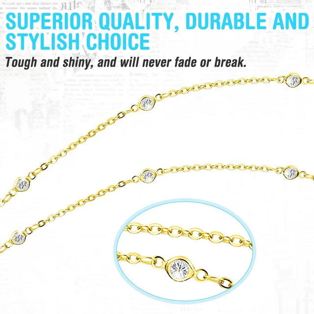 Alt view image 3 of 6 - Fiwochic 1 Pcs Lanyards for ID Badges Necklace with 2 Pcs ID Holder,Fashion Chain Stainless Steel Lanyard Necklace Retractable Cute Gold Name Badge Holder for Women Teacher School (Rhinestone)