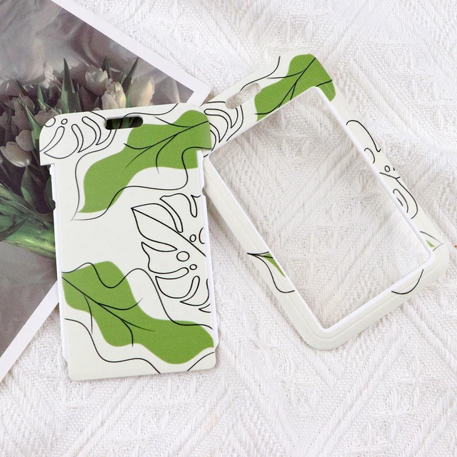 Alt view image 5 of 6 - BKBKAAK Leaf Lanyards for ID Card Badge Holder, Vertical Plastic Name Tag Badge Holder & Soft Silky Neck Lanyard, Fashionable Keychains Lanyard for Women, Girls, Teacher