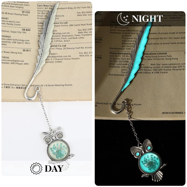 Alt view image 2 of 7 - Jeffdad Fantasy Luminous Bookmark Gifts for Women Girls, Cool Glow in The Dark Butterfly & Owl Bookmarks (Silver)