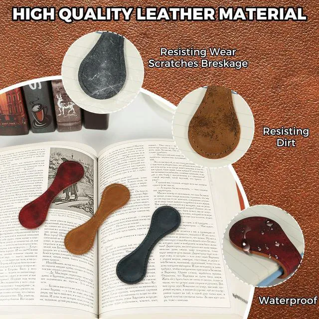 Alt view image 5 of 7 - Magnetic BookmarksMagnetic Leather BookmarkMagnetic Bookmarks for WomenGifts for Women, Book Lovers, Family, Friends, Kids, Readers