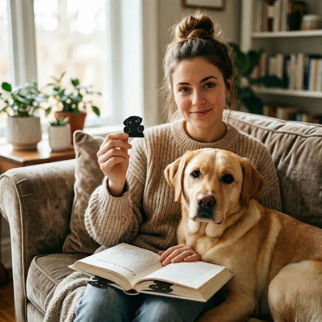 Alt view image 7 of 7 - Magnetic Dog Bookmarks 6Pcs Cute Black Labrador Puppy Book Markers for Dog Lovers - Dog Mom Gifts for Women - Bookish Gifts for Book Lovers - Page Markers for Reading Journal Planner