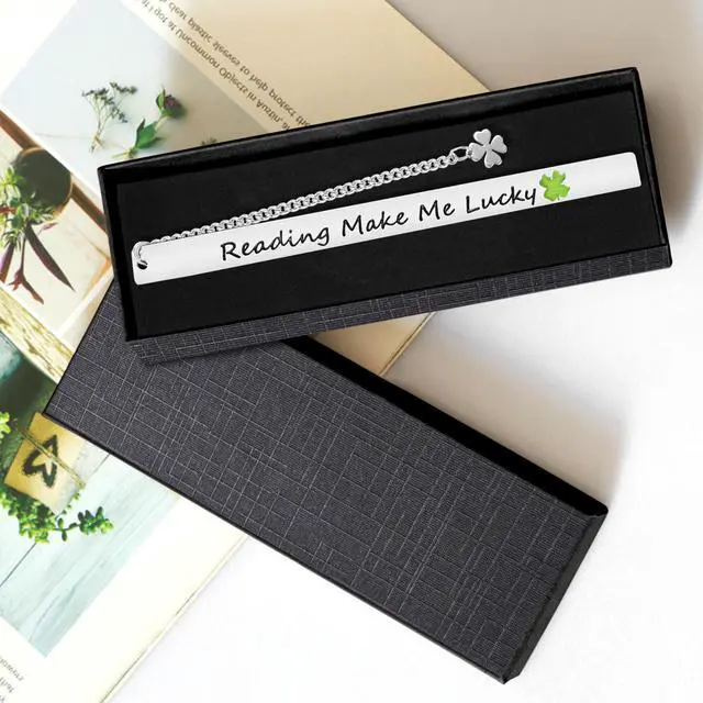 Alt view image 2 of 6 - Teacher Appreciation Gifts, Cute Flower Metal Bookmarks for Book Lovers Students Friends Women Anniversary Christmas Birthday Graduation Valentine's Day (Reading Make Me Lucky)
