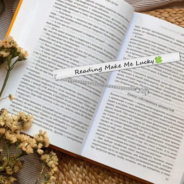 Alt view image 3 of 6 - Teacher Appreciation Gifts, Cute Flower Metal Bookmarks for Book Lovers Students Friends Women Anniversary Christmas Birthday Graduation Valentine's Day (Reading Make Me Lucky)