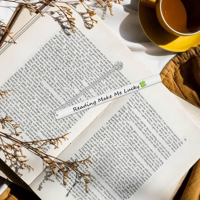 Alt view image 5 of 6 - Teacher Appreciation Gifts, Cute Flower Metal Bookmarks for Book Lovers Students Friends Women Anniversary Christmas Birthday Graduation Valentine's Day (Reading Make Me Lucky)