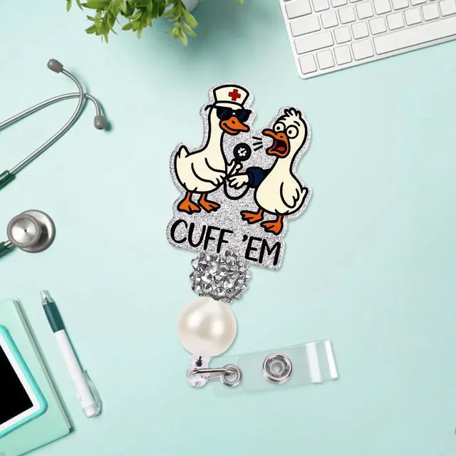 Alt view image 3 of 7 - Koazava Silly Goose Bagde Reel for Nurse, Funny Badge Reel with Retractable Clip, Cute ID Name Tag Badges Holder for Nursing Students Teachers Doctor RN CNA LPN Gifts