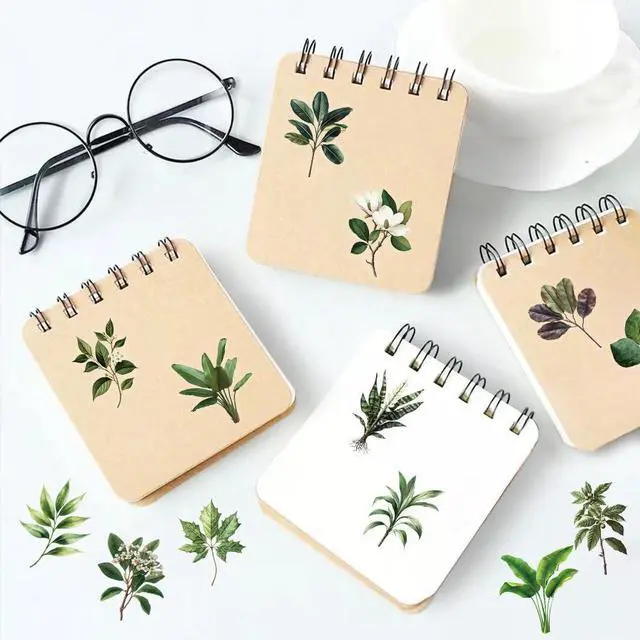 Alt view image 3 of 7 - Green Leaf Plants Aesthetic Scrapbook Waterproof Transparent Stickers 50PCS | Nature Leaves Flowers Stickers Pack for Water Bottle, Laptop, Journal, Vases Decorative, Floral Decals for Kids Teens Adul