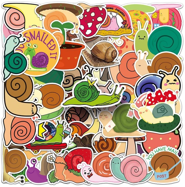 Main image of 50pcs Cute Snail Stickers Pack, Colorful Animal Waterproof Stickers,Vinyl Cute Aesthetic Sticker for Water Bottle,Laptop,Phone,Skateboard,Sticker for Teens Girls Kids