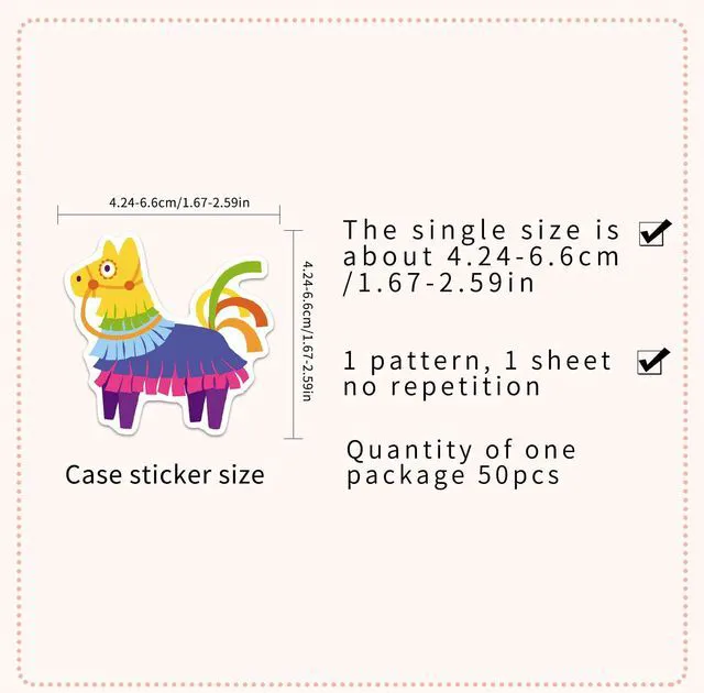 Alt view image 5 of 7 - 50Pcs Pinata Stickers, Waterproof Vinyl Colorful Party Decals for Laptop, Phone, Skateboard, Luggage - Decorative Stickers for Kids, Boys, Girls, Adults (Perfect for Holidays & Birthdays)