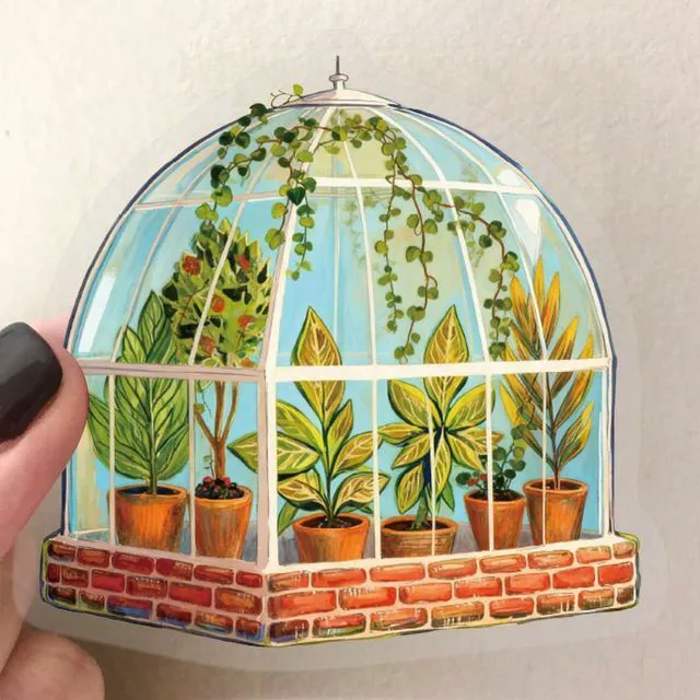 Alt view image 4 of 7 - 50PCS Transparent Greenhouse Plants Stickers Nature Botanical Floral Aesthetic PET Sticker Waterproof Decorative Decal for Scrapbook DIY Crafts Journal Planner Water Bottles Laptop Phone (Green)