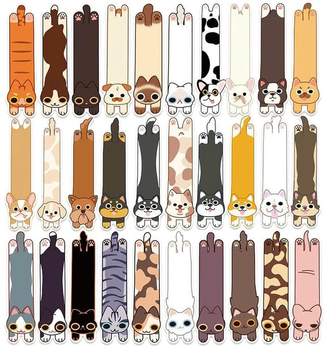 Main image of 30 Pcs Cat Dog Bookmarks Cute Cats Dogs Theme Paper Bookmarks for Adult Cats Dogs Book Markers for Students Teachers School Home Office Reading Book Lovers,30 Styles