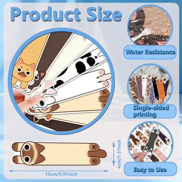 Alt view image 2 of 7 - 30 Pcs Cat Dog Bookmarks Cute Cats Dogs Theme Paper Bookmarks for Adult Cats Dogs Book Markers for Students Teachers School Home Office Reading Book Lovers,30 Styles