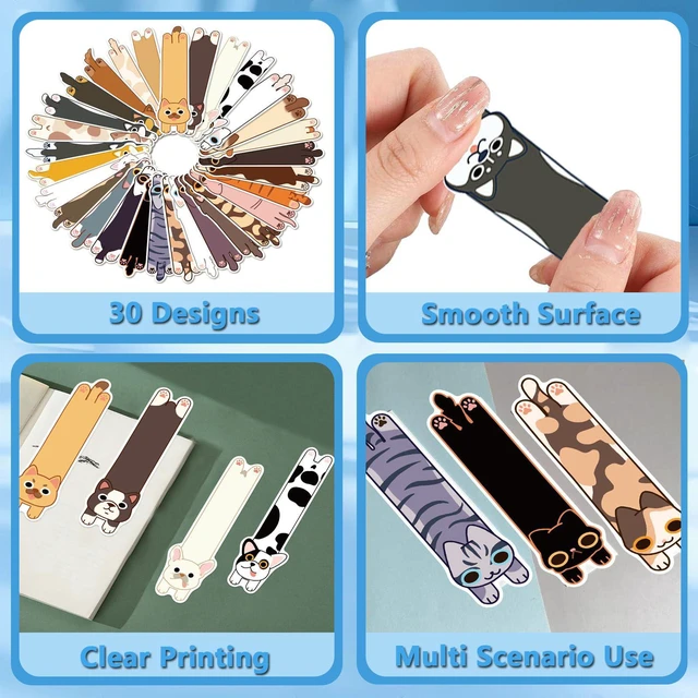 Alt view image 4 of 7 - 30 Pcs Cat Dog Bookmarks Cute Cats Dogs Theme Paper Bookmarks for Adult Cats Dogs Book Markers for Students Teachers School Home Office Reading Book Lovers,30 Styles